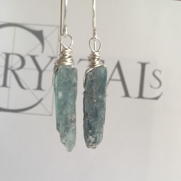 designsByKaren Jewelry - Raw Kyanite Sterling Silver Earrings